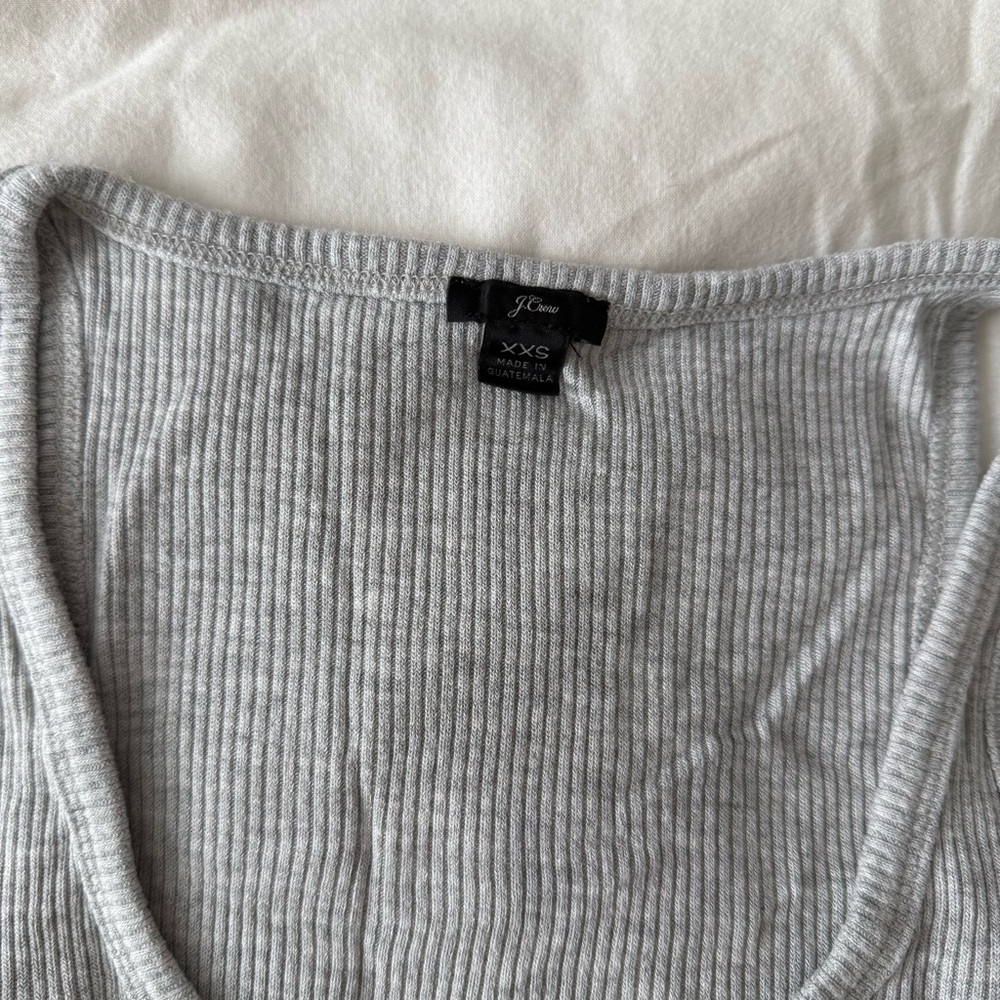 J.Crew Light Gray Ribbed Tank Top - Picture 2 of 2